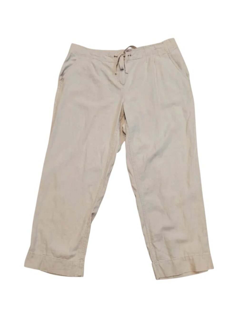 J. Jill Cropped Pants Linen Blend – Light Tan – Size 12